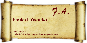 Faukel Avarka névjegykártya